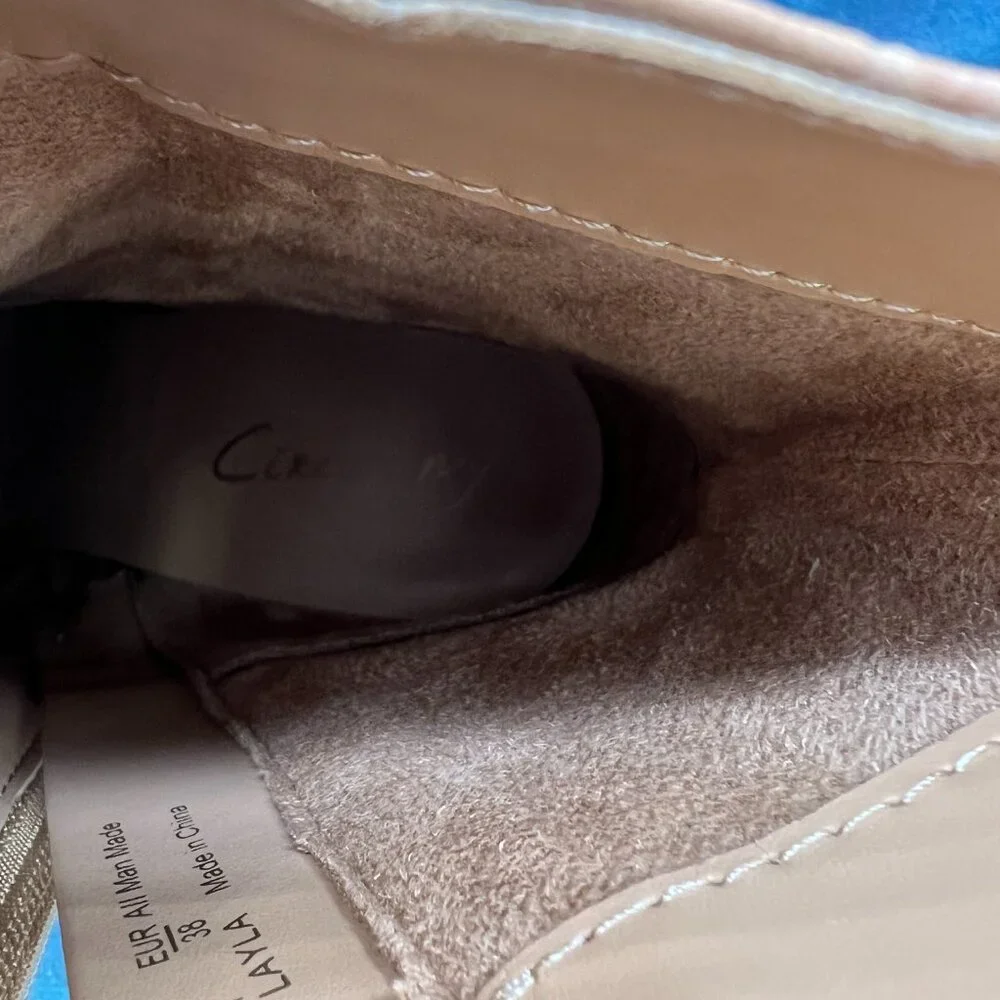 Circus by Sam Edelman Layla Caramel Brown Crocodile Embossed Boots - Picture 6 of 8